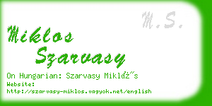 miklos szarvasy business card